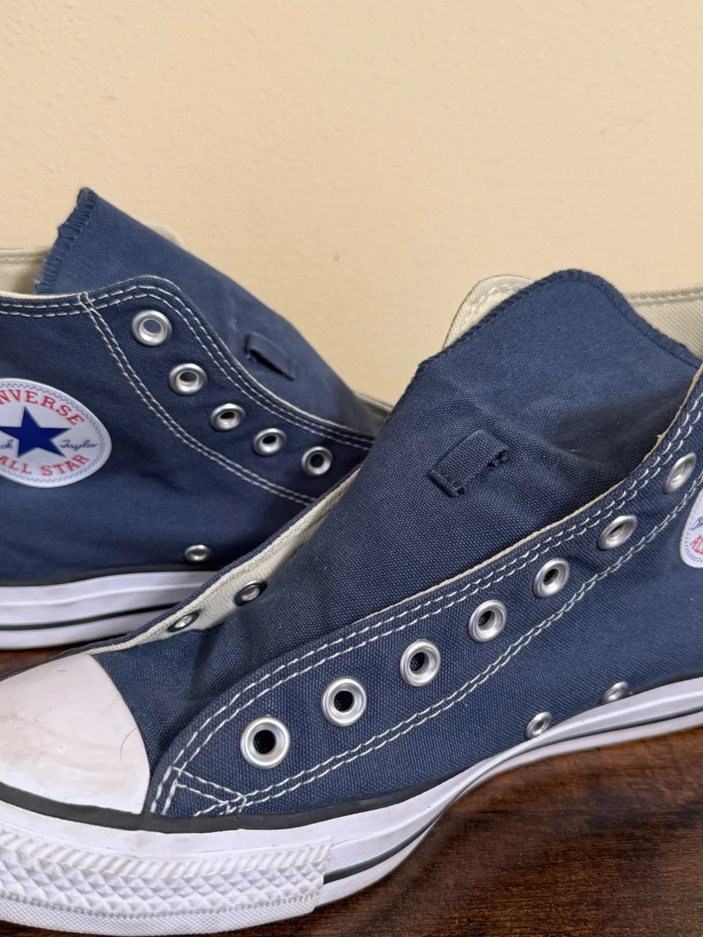 Converse Navy Blue High Top Sneakers - size 7.5